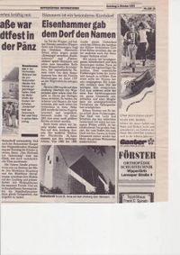 Zeitung: Ein Eisenhammer gab dem Dorf den Namen.