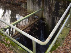 Der jetzige Überlauf wird an dem Einlauf der Turbine vorbeigeleitet und trifft an der gleichen Stelle um 90° versetzt wieder den Untergraben.