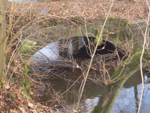 Einlauf des Wassers durch Wehr von der Wupper in den Obergraben.